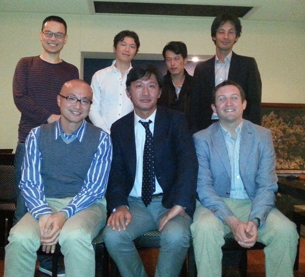 with Dr. Tanaka, Dr. Morizono, Dr. Sakamoto, Dr. Tsukamoto (back row) Dr. Shingo Tsujinaka and Dr. Kanemitsu (front row)