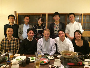 Martyn Evans with Dr Kinguasa and team at a meal