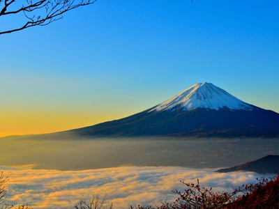 Mount Fuji sea of clouds sunrise