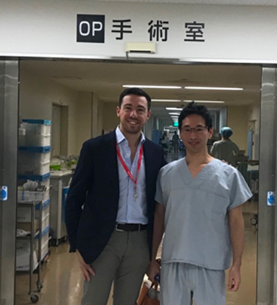 Gaetano Gallo with Dr Uemura at Osaka National Hospital